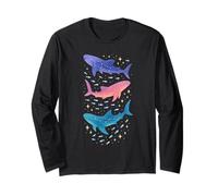 Cosmic Reef Galaxy Colored Whale Sharks Long Sleeve T-Shirt