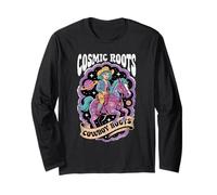 Cosmic Roots Cowboy Boots Retro Girl Horse Space Western Long Sleeve T-Shirt