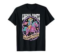 Cosmic Roots Cowboy Boots Retro Girl Horse Space Western T-Shirt