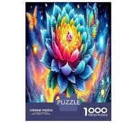 Cosmic Rose 1000 Piece Glowing Lotus Jigsaw Puzzles for Puzzles 1000 Pieces Jigsaw for Adults Challenging Puzzle Games Birthday Gifts 52x38cm/1000pcs