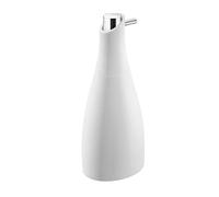 COSMIC Saku Minimalist Design Bathroom Soap Dish Made of Acrylic and Glass. Countertop Soap Dispenser for Bathroom and Kitchen. Refillable 300 ml Accessory in Matte White Color