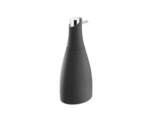 COSMIC Saku Minimalist Design Bathroom Soap Dish Made of Acrylic and Glass. Countertop Soap Dispenser for Bathroom and Kitchen. 300 ml Refillable Accessory in Matte Black Color