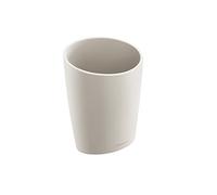 COSMIC Saku Toothbrush Holder for Countertop with Minimalist Design Made of Plastic. Toothbrush Caddy. Oval Pot Stand for Sink in Matte Stone Color