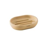 Saona Soap Dish for Bathroom or Kitchen with Elegant Design Made of Resin. Support for Soap Bars. Soft Touch Accessory for Sand Color Sink Cosmic Beige One Size