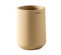 COSMIC Saona Toothbrush Holder for Countertop with Elegant Design Made of Resin. Toothbrush Cup. Round Container for Sink in Sand Color