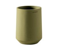 COSMIC Saona Toothbrush Holder for Countertop with Elegant Design Made of Resin. Toothbrush Cup. Round Basin Container in Olive Color