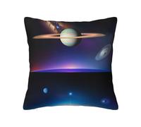 Cosmic Saturn Double Sided Plush Pillowcase Decorative Sofa Pillow Cover, Print for Elegant Home Décor