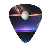 Cosmic Saturn Guitar picks, 12 pieces per pack, 3 different thicknesses, suitable for guitar, bass, ukulele and other instruments.