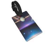 Cosmic Saturn Luggage Tags. Durable and Stylish, This Unisex Travel Accessory Makes It Easy to Identify Your Luggage.