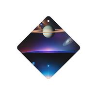 Cosmic Saturn Pattern Car Air Fresheners 6 Pcs Square Hanging Aromatherapy Tablets Scented Fresheners For Bedroom Bathroom