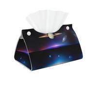 Cosmic Saturn patterned tissue bag, genuine leather long tissue box, suitable for bathroom, bedroom and dining room.