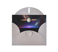 Cosmic Saturn patterns Gray Pearlescent Paper Holiday Cards 6x4 Inches - With Envelopes for Birthdays, Weddings, and Condolences