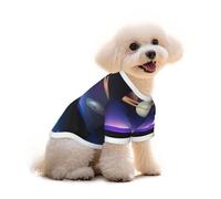 Cosmic Saturn Print Pure Cotton Pet T-Shirt, Dogs & Cats Comfy Tee Vest, for Small Medium Summer Winter Clothes