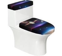 Cosmic Saturn Printed Toilet Seat Cover Set (2 Pieces) - With Tank Lid - Fits U-shaped or Extended Toilets - Perfect for Housewarming, Birthdays, and Gifts