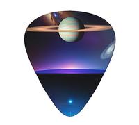 Cosmic Saturnguitar Plectrums 12 Piece Set, 3 Thicknesses For Acoustic Guitar, Bass Guitar, &Electric Guitar And More.