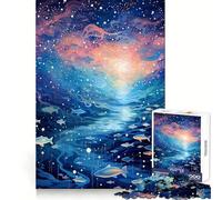 Cosmic School of Fish Adult Jigsaw Puzzles1000 Pieces Stress Relief Play, Precise Joint, Hard Challenge, Ideal Decor (38x26cm)
