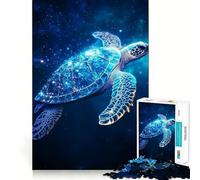 Cosmic Sea Turtle 1000 Pieces Jigsaw Puzzles for Adults Think Smart, Snug Edge, Home Activity, Xmas Surprise (38x52cm)