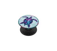Cosmic Sea Turtle Galaxy Geometric Stars Nebula Purple Teal PopSockets Adhesive PopGrip