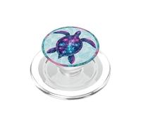 Cosmic Sea Turtle Galaxy Geometric Stars Nebula Purple Teal PopSockets PopGrip for MagSafe