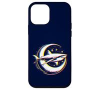 Cosmic Shark In Front Of The Moon - Supernatural Visual Space Case for iPhone 12 mini
