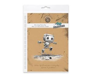 Cosmic Shimmer Bot-Ology Rainy Day Pre-Cut Mounted Rubber Stamp by Andy Skinner & Katy Sue. Image 96 x 93, Quote 86 x 15 Millimetres for Stamping in Mixed Media, Art Journaling, Card Making