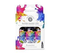 Cosmic Shimmer Elemental Water-Based Ink Set. 3 Earthtones (Olive Green, Cold Steel Grey, Mustard) - 29ml Bottles with Pipette Droppers for Painting, Stamping, Arts & Crafts by Katy Sue Designs