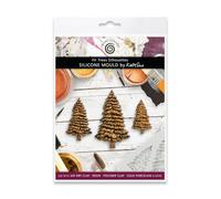 Cosmic Shimmer Fir Trees Silhouettes Silicone Mould for Crafting. Use with Air Dry & Polymer Clay, Resin, Wax, Cold Porcelain & More. Largest Fir 80x50mm from Katy Sue Craft Moulds. UK Made