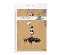 Cosmic Shimmer I'll Be Your Umbrella Pre Cut Mounted Rubber Stamp by Andy Skinner & Katy Sue. Creates Image 119 x 90mms & Quote 12 x 90mms for Stamping in Mixed Media, Art Journaling, Card Making