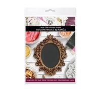 Cosmic Shimmer Large Oval Vintage Frame Silicone Mould for Crafting for Air Dry & Polymer Clay, Resin, Wax, Cold Porcelain. Frame 127 x 108, Aperture 76 x 57 Millimetres from Katy Sue Craft Moulds