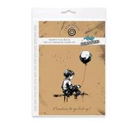 Cosmic Shimmer Nowhere to Go But Up Pre Cut Mounted Rubber Stamp by Andy Skinner & Katy Sue. Creates an Image 117 x 90mms & Quote 11 x 87mms for Stamping in Mixed Media, Art Journaling, Card Making