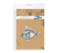 Cosmic Shimmer Steampunk Fish Pre Cut Mounted Rubber Stamp by Andy Skinner & Katy Sue. Creates a Unique Steampunk Fish for Stamping in Mixed Media, Art Journaling, Card Making. 75 x 82 millimetres