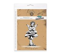 Cosmic Shimmer Thinking of You Pre Cut Rubber Stamp Set by Andy Skinner & Katy Sue. Creates Image 115x65mm, Words: 64x8mm for Stamping in Mixed Media, Art Journaling & Card Making