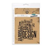 Cosmic Shimmer Typology Pre Cut Mounted Rubber Stamp by Andy Skinner & Katy Sue. Features a Mix of Type & Lettering for Stamping in Mixed Media, Art Journaling, Card Making. Design 105 x 88mms.