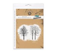 Cosmic Shimmer Winter Trees Pre Cut Mounted Rubber Stamp by Andy Skinner & Katy Sue. Creates a Row of Bare Winter Trees for Stamping in Mixed Media, Art Journaling, Card Making. Single Tree 77 x 63mms