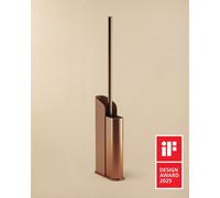 Cosmic Silicone Toilet Brush, Floor Or Self-Adhesive, Slim Design, Award-Winning Design, Copper Pvd, Flat Collection