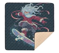 Cosmic Skate Santa Large Non-Slip Baby Playmat for Indoor Outdoor Comfortable Activity Gym Mat for Newborns Babies Infants Toddlers, 50'' x 50''