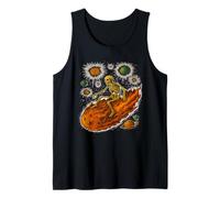 Cosmic Skeleton Riding Flaming Space Asteroid Meteor Comet Tank Top