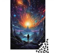 Cosmic Sky Fantasy Landscape 1000 Piece Jigsaw Puzzle Jigsaw Puzzle for Adults Paper 1000pc Puzzle Set Night Sky Relaxing Gift Focus Home Decor 38x26cm/1000pcs