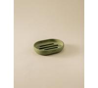 COSMIC Saona Soap Dish for Bathroom or Kitchen with Elegant Design Made of Resin. Support for Soap Bars. Soft Touch Accessory for Sink in Olive Color