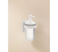 Cosmic Soap Dispenser, 175Ml, Self-Adhesive, Wall Mounted, White, Pressed Glass And Metal, Stick Collection