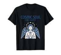 Cosmic Soul on Duty Zodiac Angel Space Age Graphic T-Shirt