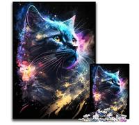 Cosmic Space Cat 1000 Piece Jigsaw Puzzles for Adults Adult Game Gift Family Interactive Game Brain Challenge Gift 1000 PCS(75x50cm)