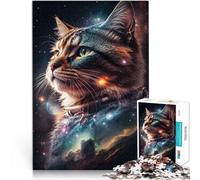 Cosmic Space Cat1000 Piece Adult Puzzles Help the brain exercise addictive toys to cultivate patience Enhance memory 38x26cm