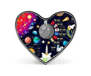 Cosmic Space Galaxy Planets Pluto Venus Mars Jupiter Heart Brooch Pin, Unisex Smooth Surface Lapel Tie Pin, Lightweight Badge Jewelry Crafts Decor for Costume Accessory Men Women