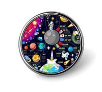 Cosmic Space Galaxy Planets Pluto Venus Mars Jupiter Round Brooch Pin, Unisex Smooth Lapel Tie Pin, Lightweight Badge Jewelry Crafts Decor for Costume Accessory Men Women
