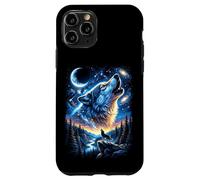 Cosmic Space Howling Wolf Galaxy Forest Case for iPhone 11 Pro