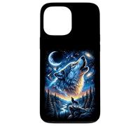 Cosmic Space Howling Wolf Galaxy Forest Case for iPhone 13 Pro Max