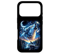 Cosmic Space Howling Wolf Galaxy Forest Case for iPhone 17 Pro