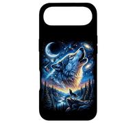Cosmic Space Howling Wolf Galaxy Forest Case for iPhone Air