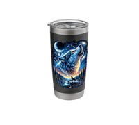 Cosmic Space Howling Wolf Galaxy Forest Stainless Steel Insulated Tumbler